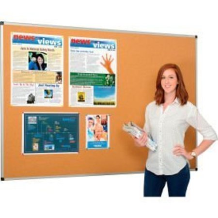 BI-SILQUE GEC&#8482; Cork Bulletin Board - 72 x 48 - Aluminum Frame CA271170